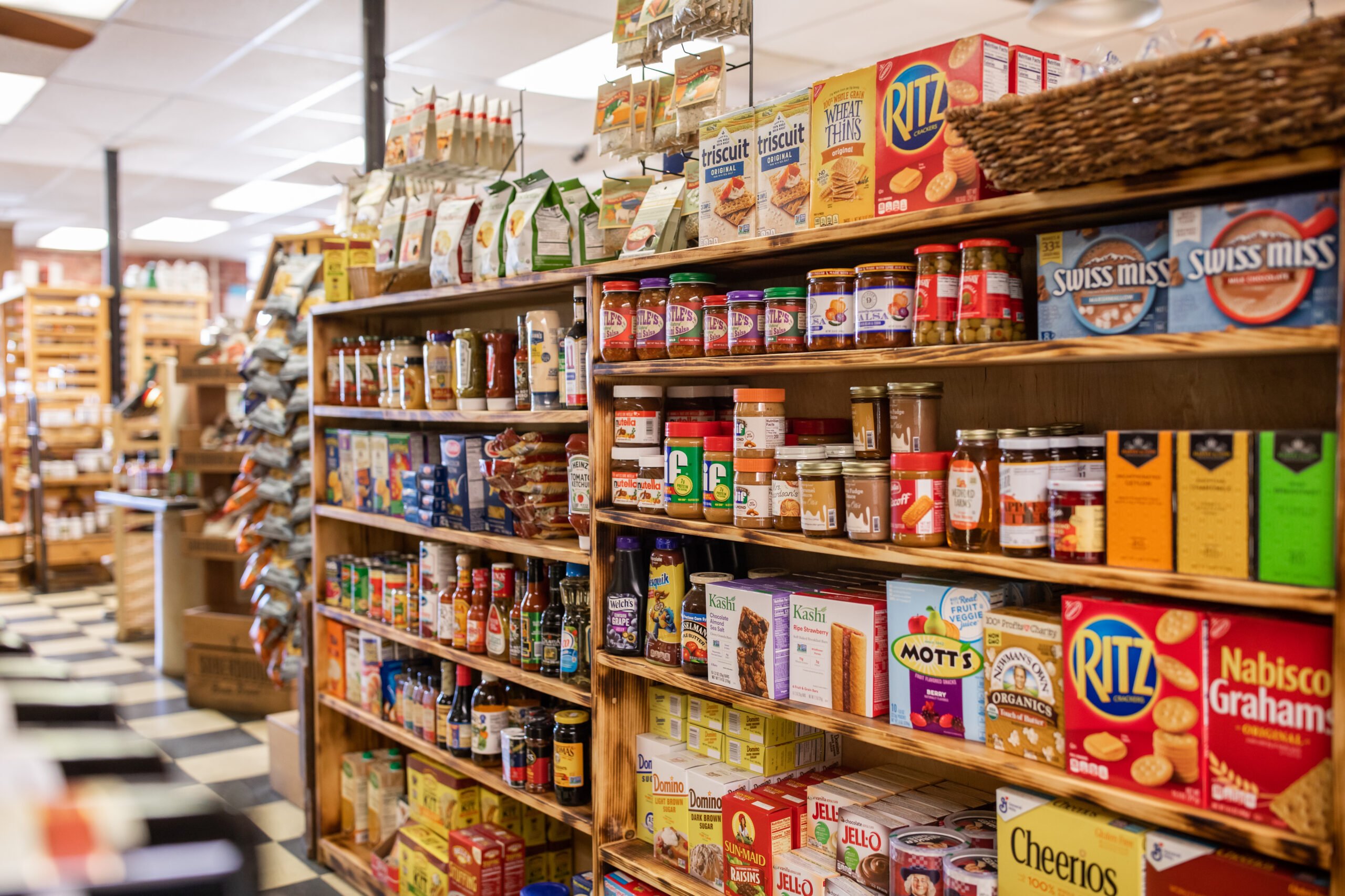 Village Market 4 moultons market shelves stocked scaled